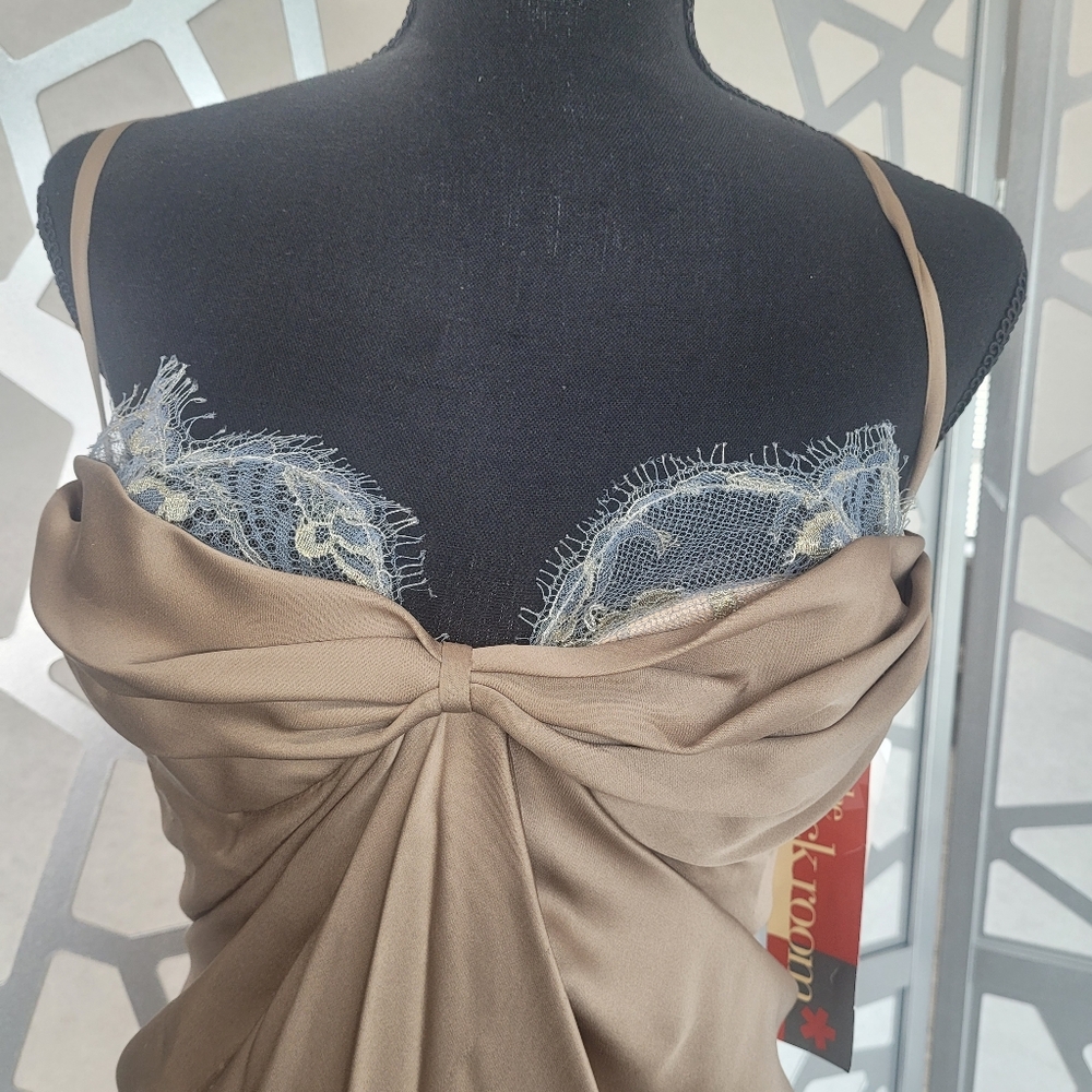 Giorgio Armani Silk Lace Trimmed Dress